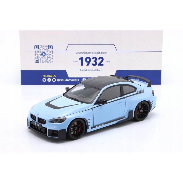 Macheta automobile BMW M2 Performance Parts 2024, Solido, sport, bleu, 1/18