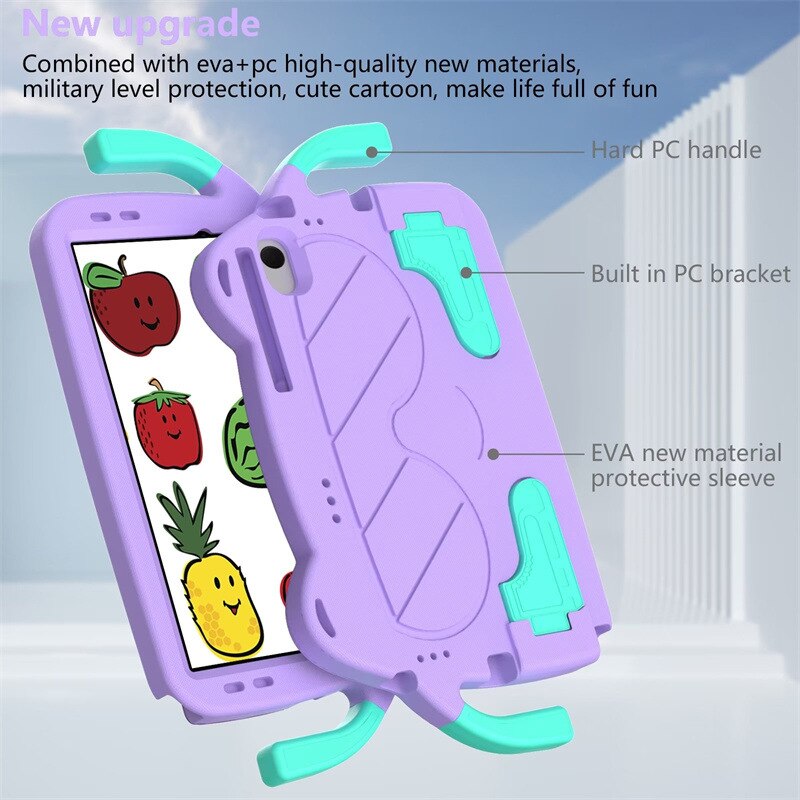 Husa de protectie pentru tableta pentru copii, Aiorber, compatibila cu Samsung Tab A7lite 8.7" T220/T225 8.7 inci 2021, rezistenta la socuri, cu suport, violet