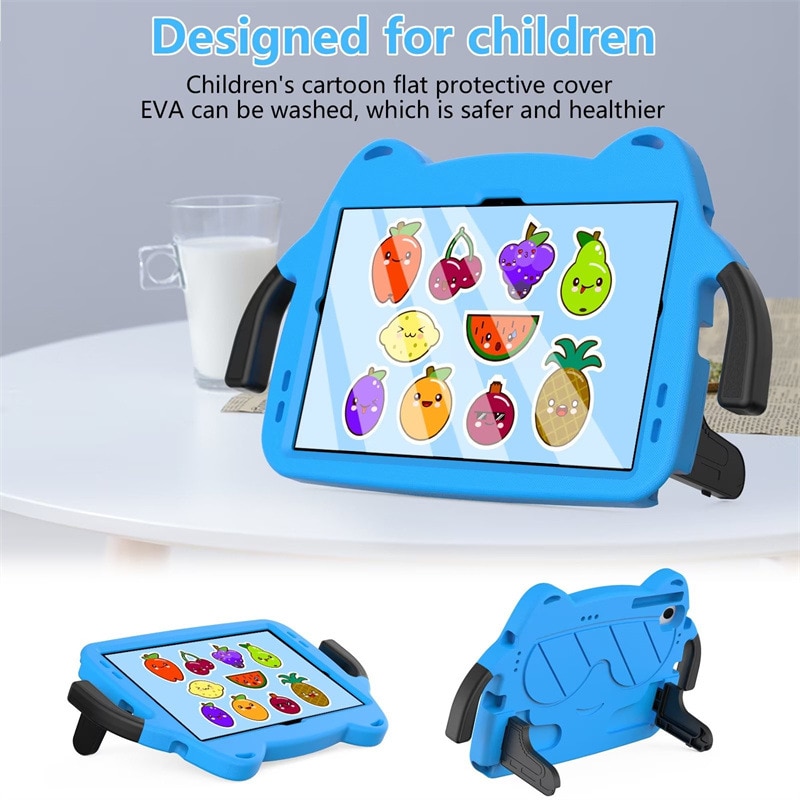 Husa de protectie pentru tableta pentru copii, Aiorber, compatibila cu Samsung TAB A7 T500/T505 10.4 inci 2020, rezistenta la socuri, cu suport, design dragut cu personaje de desene animate, albastru