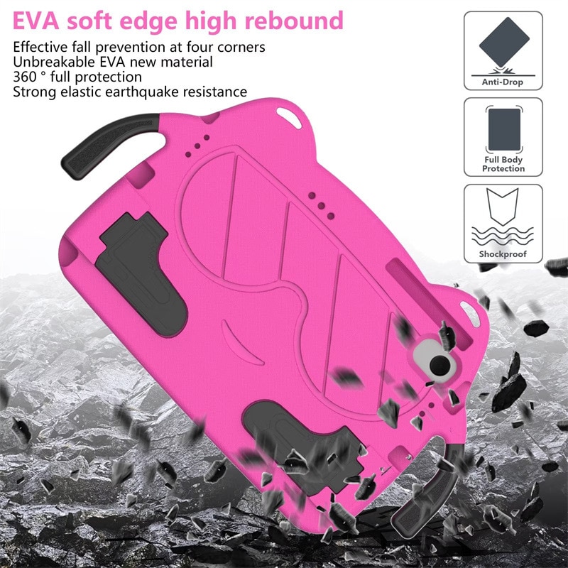 Husa de protectie pentru tableta pentru copii, Aiorber, compatibila cu Samsung Tab A7lite 8.7" T220/T225 8.7 inci 2021, rezistenta la socuri, cu suport, roz-trandafiriu
