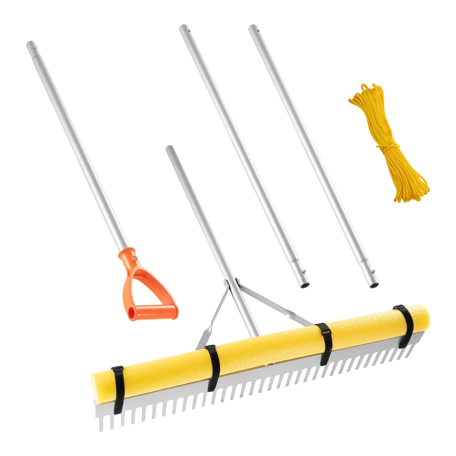 Grebla multifunctională, cap lat 91, 4 cm, maner lung 259 cm, aluminiu ...
