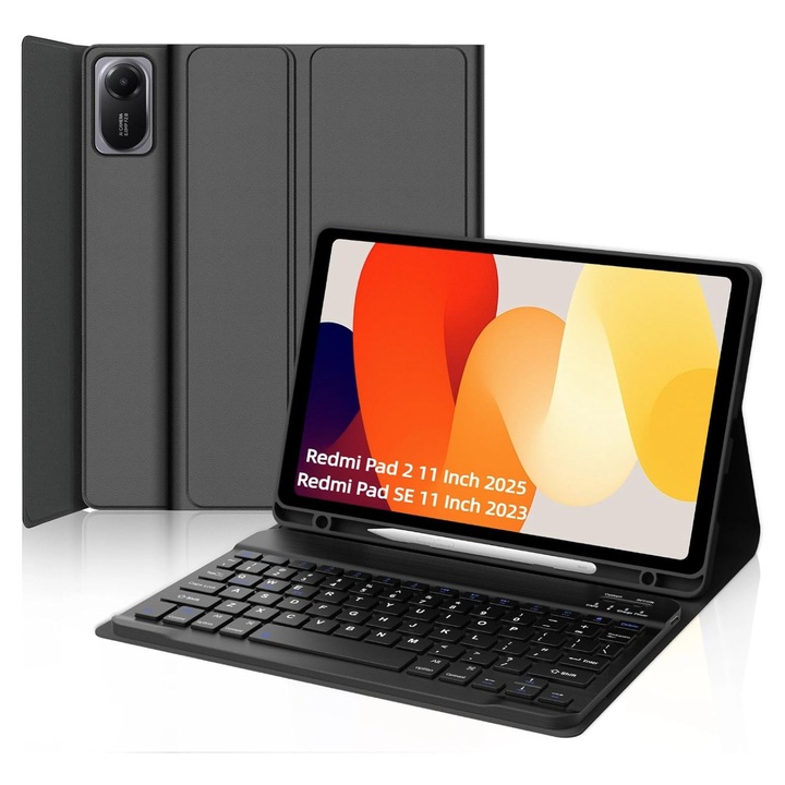 Etui cu tastatură Bluetooth și mouse pentru tabletă, EtuiTab, negru, 11"