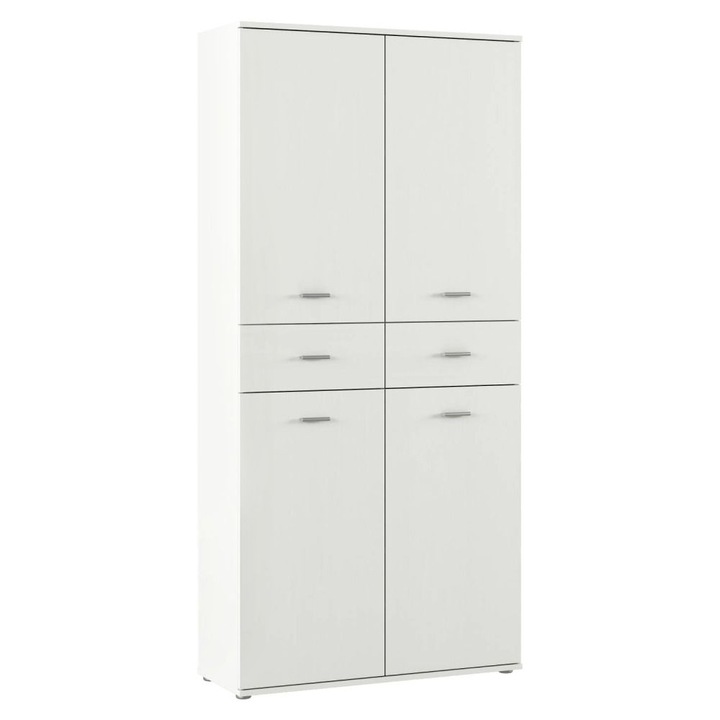 Dulap pantofar DacEnergy, 2 sertare, alb, 90x35x190,8 cm