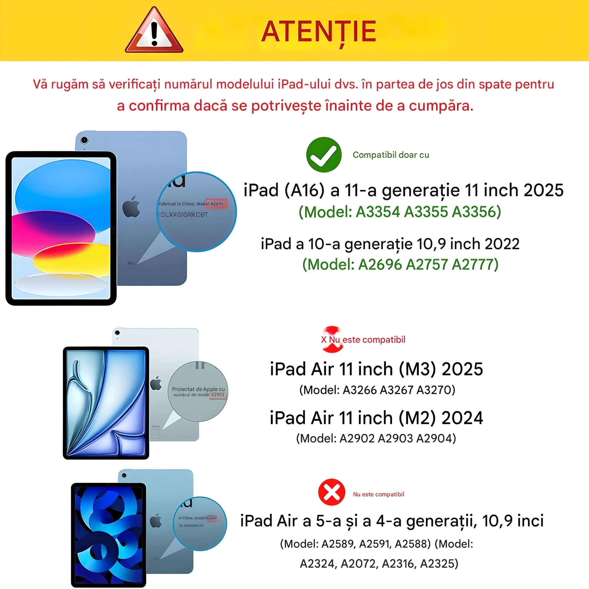 Husa de protectie pentru iPad (A16) 11 generatie de 11 inch 2025, husa pentru iPad 10 generatie de 10, 9 inch 2022, cu suport pentru stilou, husa inteligenta cu suport pliabil in trei, TPU, neagra