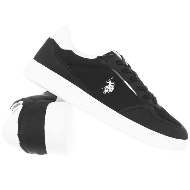Tenisi barbati, U.S. Polo Assn., BYRON004-BLK, negru, material sintetic, material textil