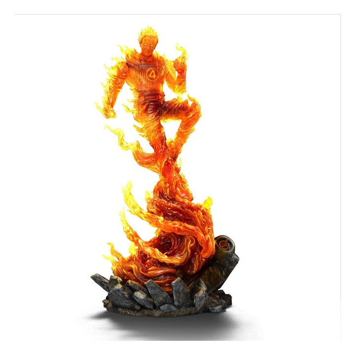 Figurina Human Torch 1/10, IRON STUDIOS, multicolor, 30cm, licentiata