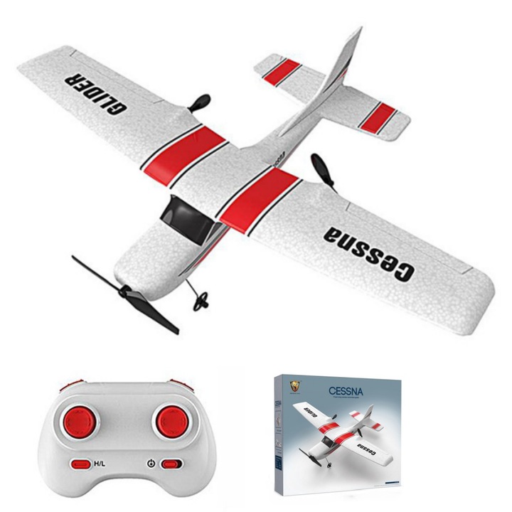 Самолет RC Cessna Fantasy, 2 батерии, дистанционно управление 2.4GHz, полет до 200м, 35x35x9см, RTF