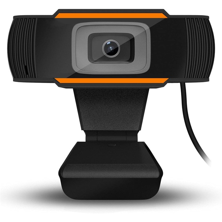 Webcam 1080P Autofocus cu microfon, portabil, port USB, portocaliu