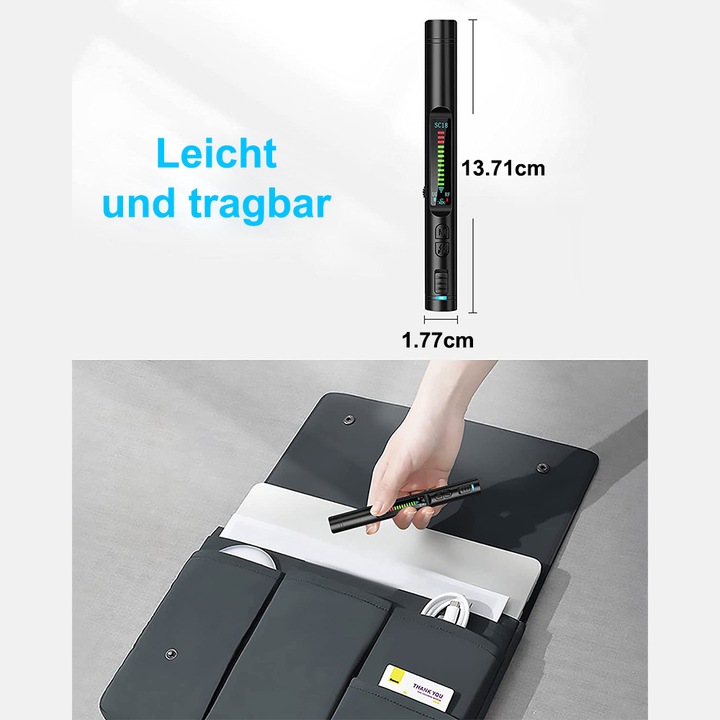 Усъвършенстван детектор за шпионски камери, детектори за скрити камери с екран, професионално откриване на безжични скрити камери, откриване на магнитно поле