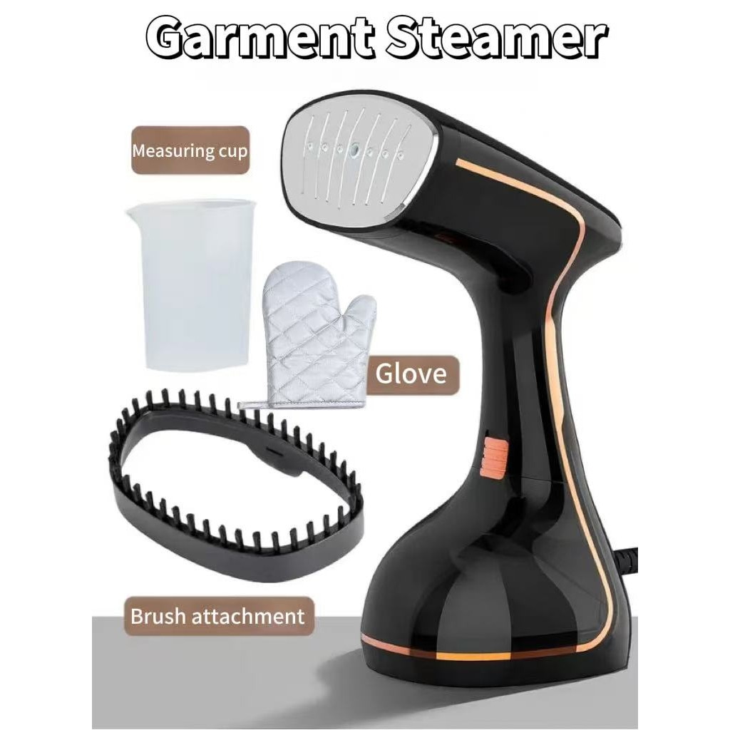 Aparat de calcat cu abur MaxiTech, 1800W, negru, 800ml, set manusa