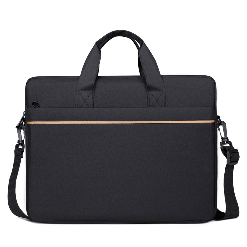 Geanta laptop 14 inch, ORBER, geanta de umar subtire, capacitate mare, business, oxford impermeabila, ultra-usoara, anti-soc, respirabila, pentru notebook, stil modern，Negru