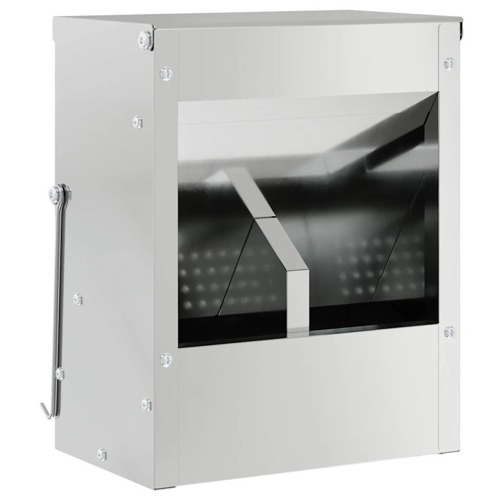 vidaXL Nyúl Etető Ezüst 20 x 12, 5 x 25 cm Horganyzott acél 874590