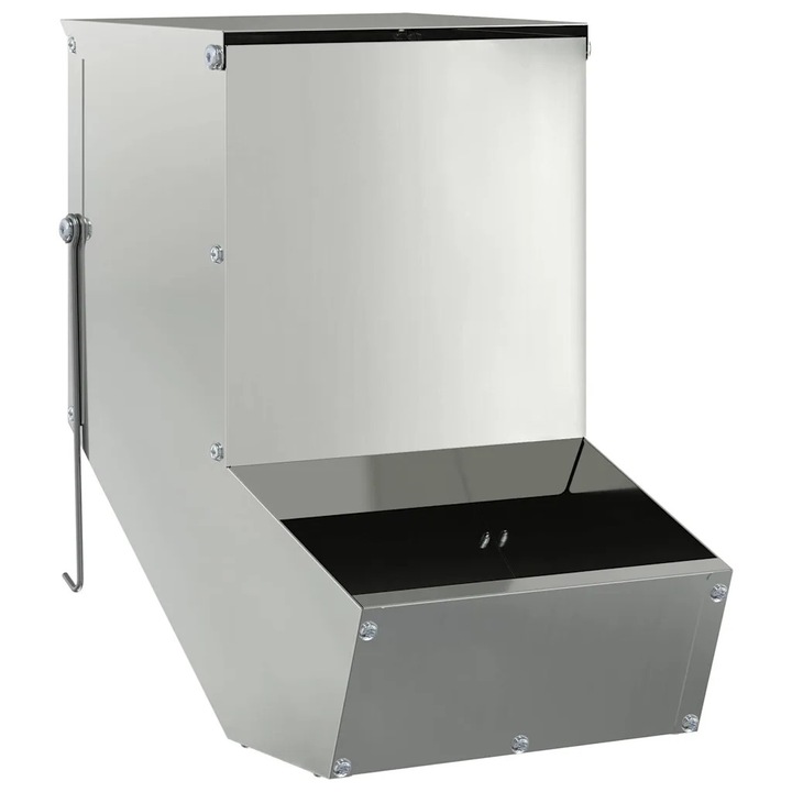 vidaXL Nyúl Etető Ezüst 17, 5 x 26 x 28, 5 cm Horganyzott acél 874602