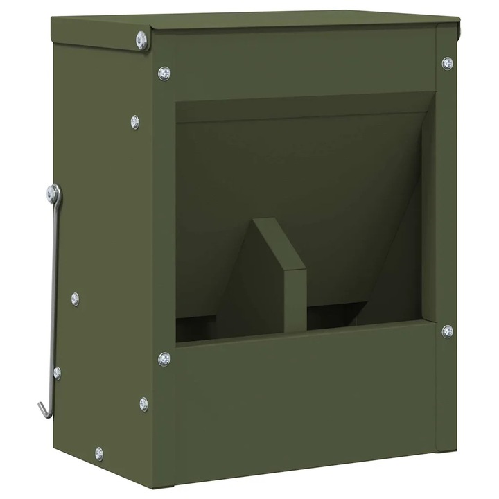 vidaXL Nyúl Etető Olajzöld 20 x 12, 5 x 25 cm Hidegen Hengerelt Acél 874589