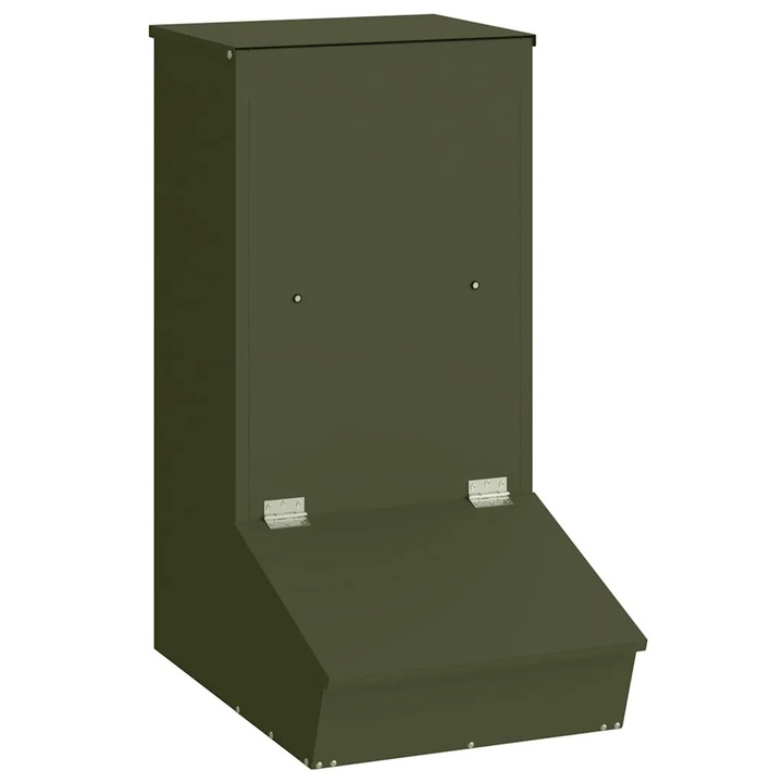 vidaXL Disznó Etető Olajzöld 55 x 38 x 76 cm Hidegen Hengerelt Acél 874637