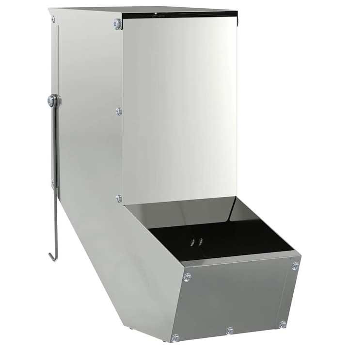vidaXL Nyúl Etető Ezüst 12, 5 x 26 x 28, 5 cm Horganyzott acél 874599