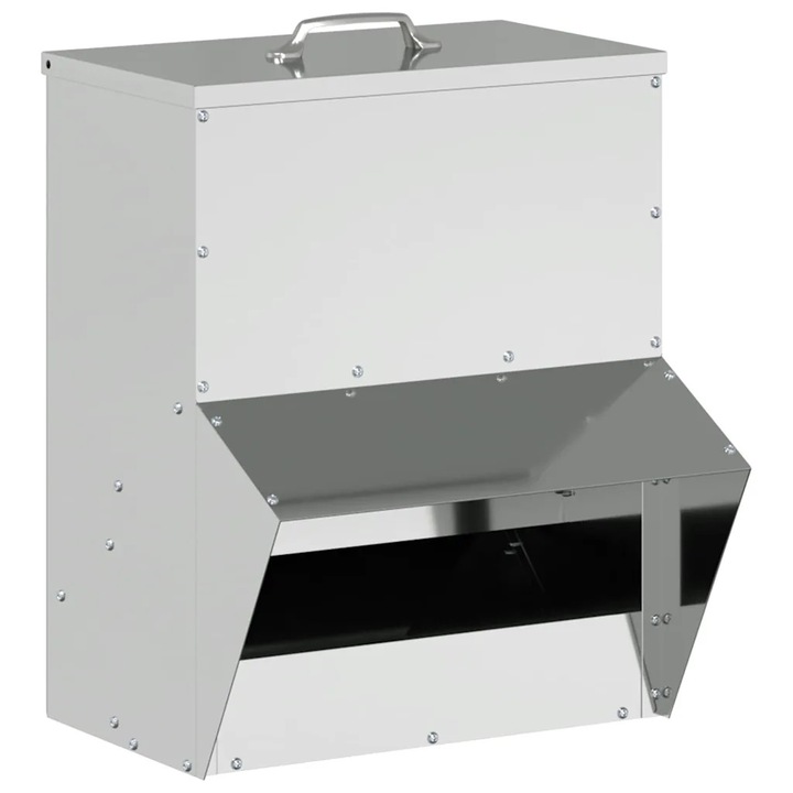 vidaXL Csirke etető Ezüst 20 x 25 x 35 cm Horganyzott acél 874695