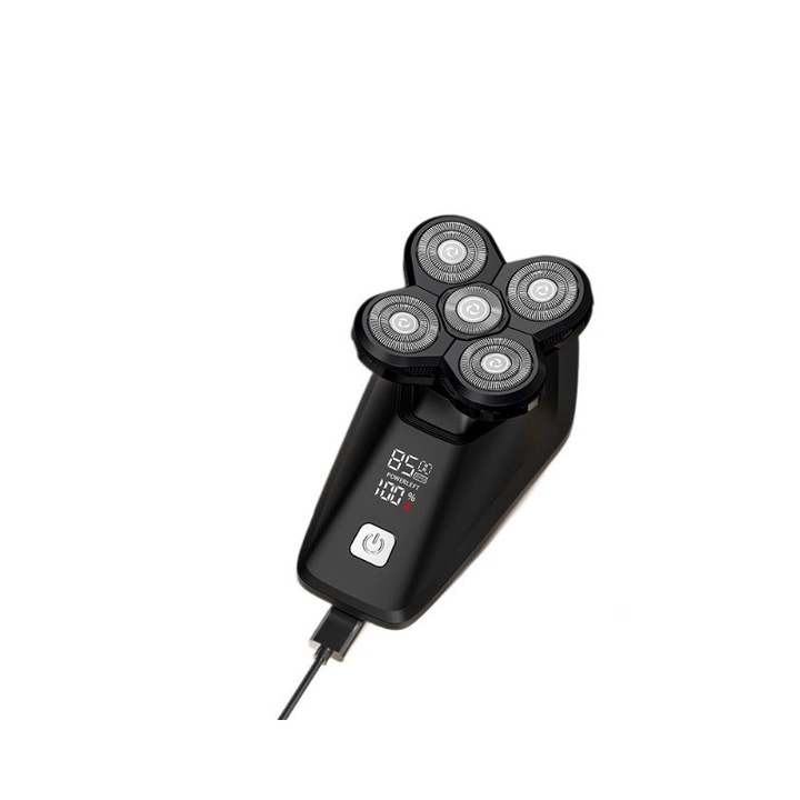 Aparat de ras electric 5 capete, multifunctional, incarcare rapida TYPE-C, display digital, pentru barbati