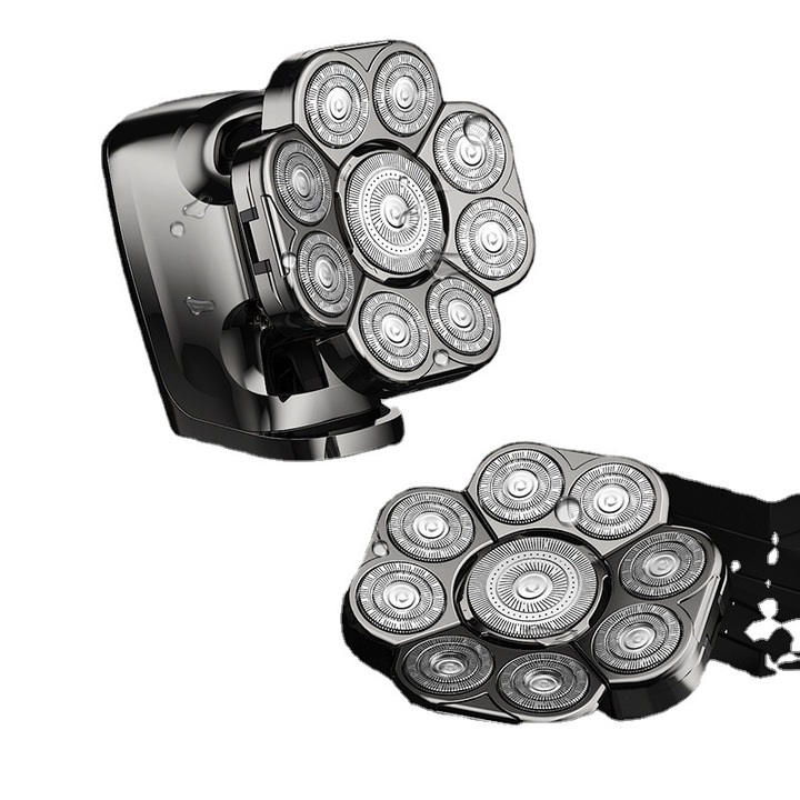 Aparat de ras electric 9 capete, multifunctional, incarcabil, pentru taierea parului si intretinerea barbii, negru