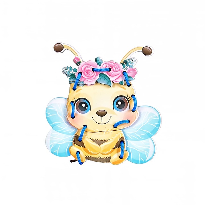 Jucarie educativa Animăluț de cusut Albinuță EmonaMall W5207, Galben