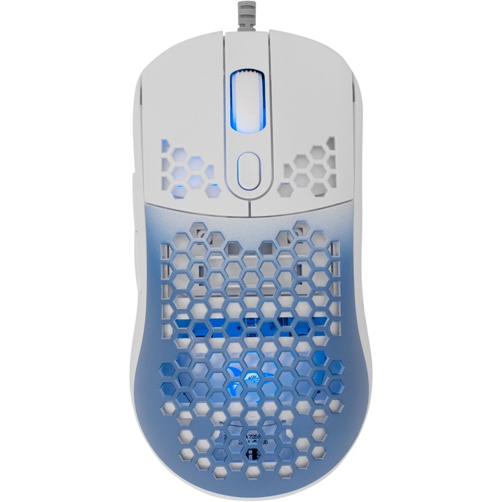 Геймърска мишка White Shark MEGALODON, Бял, USB