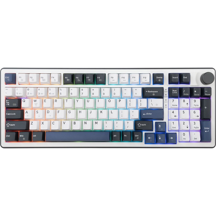 Безжична геймърска клавиатура White Shark EXCALIBUR, Бял, Wireless