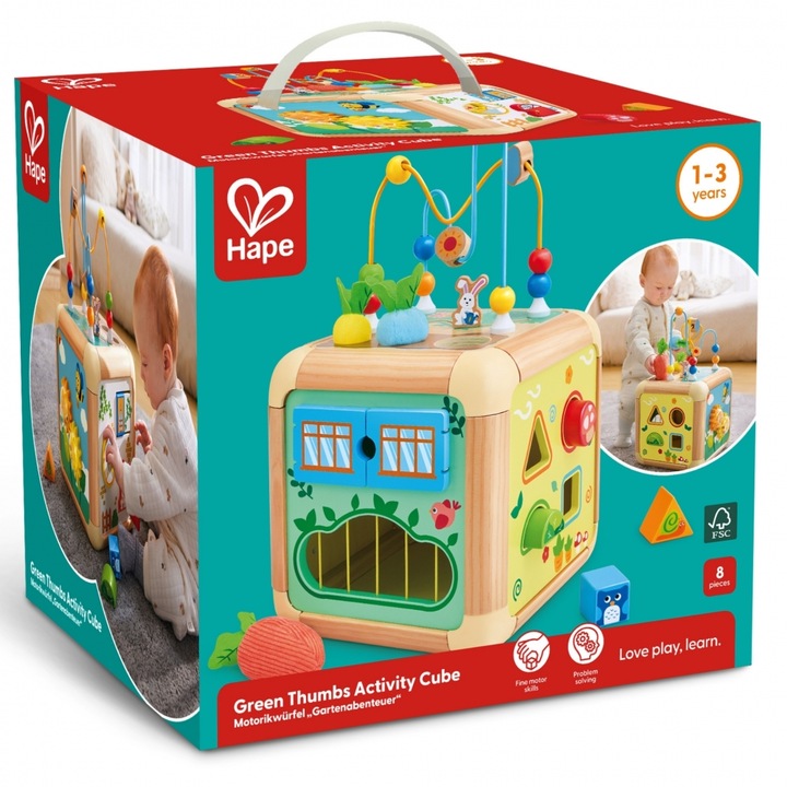 Занимателен куб, Hape, Център с активности, 8 части