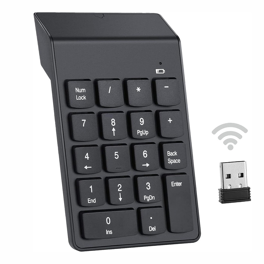 Yunir Tastierino Numerico Wireless 2.4G, Tastierino Numerico per Laptop, Tastierino Numerico Bluetooth per Tastierino 18 Tasti e Ricevitore USB, Modalità Sospensione Automatica New Yunir Tastierino Numerico Wireless 2.4G, Tastierino Numerico per Laptop, Tastierino Numerico Bluetooth per Tastierino 18 Tasti e Ricevitore USB, Modalità Sospensione Automatica New