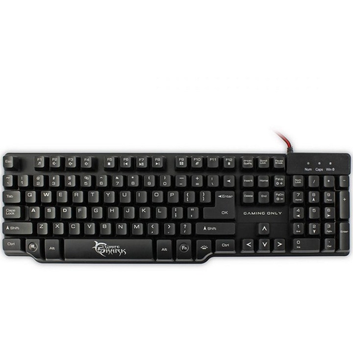 Геймърска клавиатура White Shark Samurai, Черен, USB