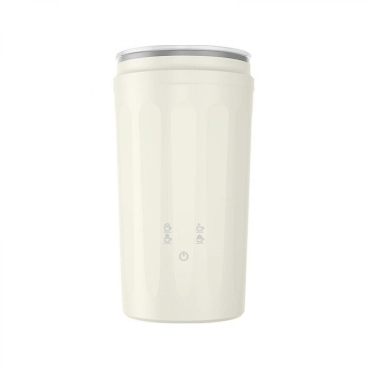 Aparat pentru Spuma de Lapte 4-in-1, Ultrixe Dispozitiv Spumare Lapte Detasabil, 300W, Spumare Cald si Rece, 300ml, Functie de Incalzire Lapte, Auto-oprire, Pentru Latte, Ciocolata, Cappuccino, Frappe, Bej