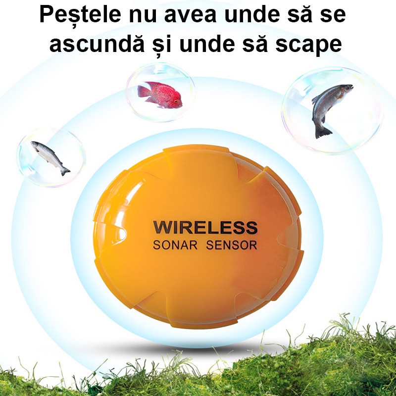Detector de pesti sonar wireless, Duueyct, portabil, aproximativ 36m ...