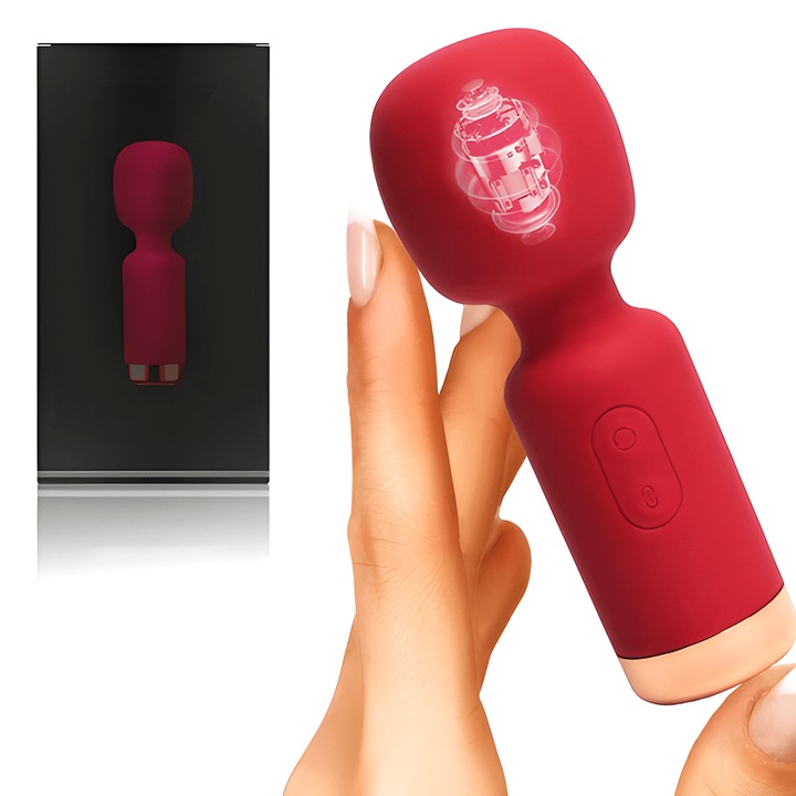 Teno® Mini vibrátor, univerzális masszírozó, klasszikus design, kis méret, nagy teljesítmény, 10 üzemmód, piros színű