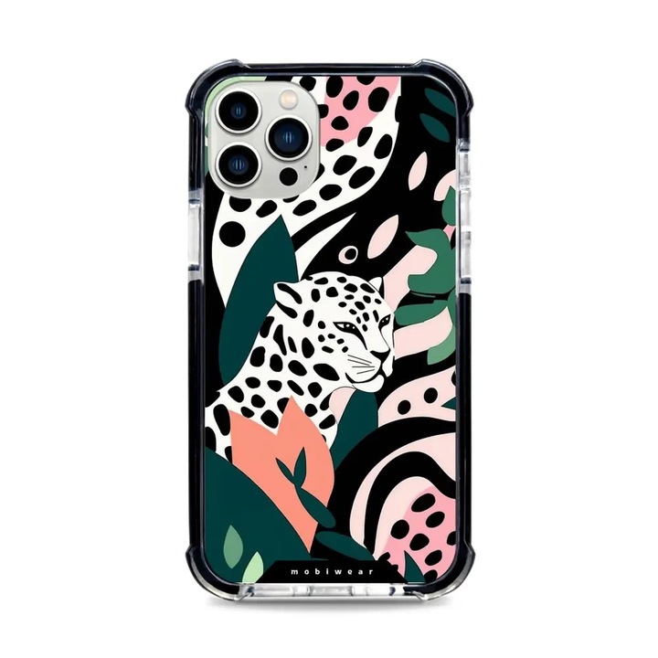 Калъф, Mobiwear - Magnet Elite Bumper - D027D за iPhone 12 Pro, Тропически Гепард