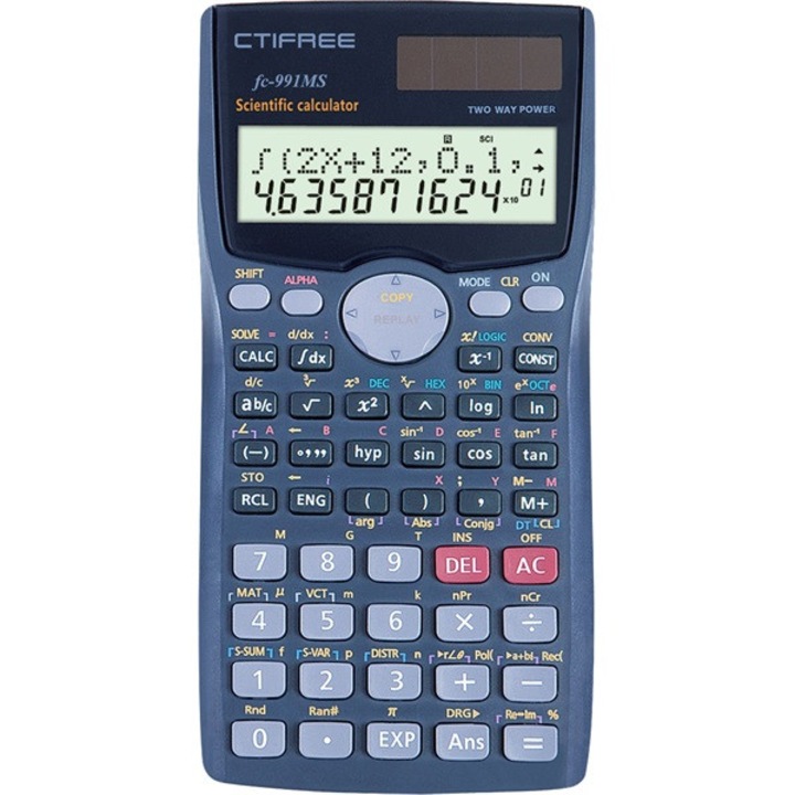 CTIFREE FC-991 MS tudományos számológép, 80x155mm, dual power, 2 év garancia