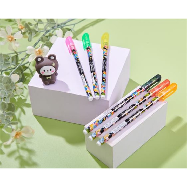 Pix, 0,25 mm, cu capac, FLEXOFFICE "FO-058 Tropical", albastru