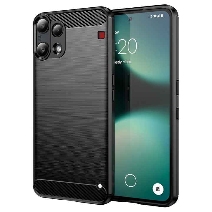 Калъф за Nothing Phone (3a) Lite - Techsuit Carbon Silicone - Черен
