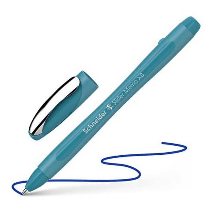 Химикал, 0,7 мм, с капачка, SCHNEIDER "Slider Memo XB", peacock blue
