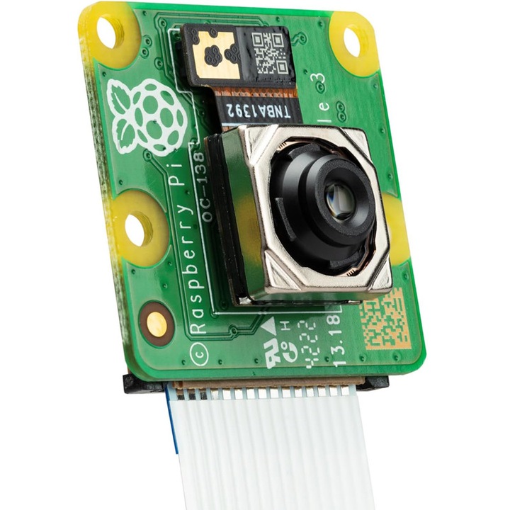 Modul Camera Raspi Modul camera Raspberry Pi 3, 12MP, unghi larg 120°, fara filtru IR, 25 ...