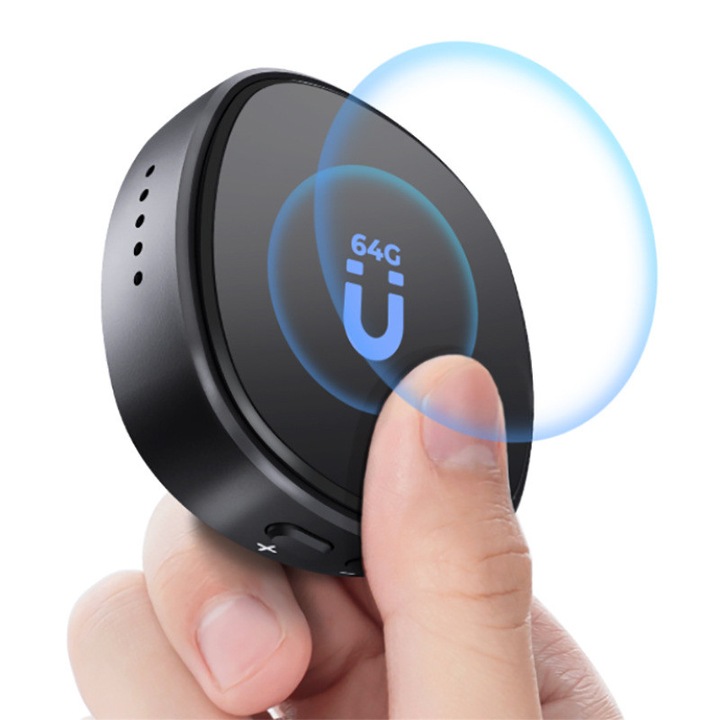 Диктофон, Duueyct, Гласов рекордер с активиране, 64GB, интелигентно шумопотискане, 4000 часа памет, USB-C