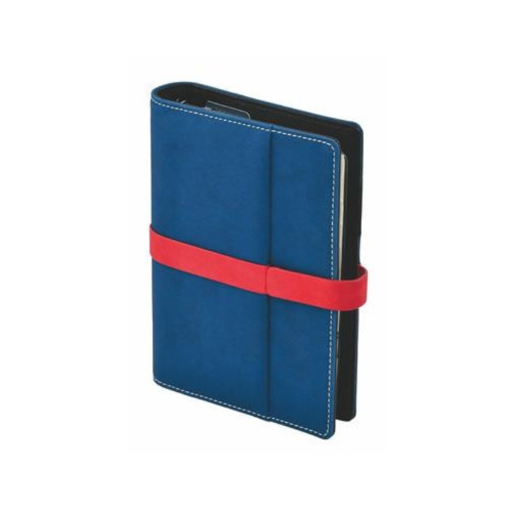 Calendar, inele, cu foi interschimbabile, "L", imitație de piele, SATURNUS, "225", albastru-roșu