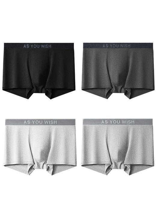 Lenjerie intima boxeri scurti cu talie joasa, bumbac cu fibra lunga, negru/gri