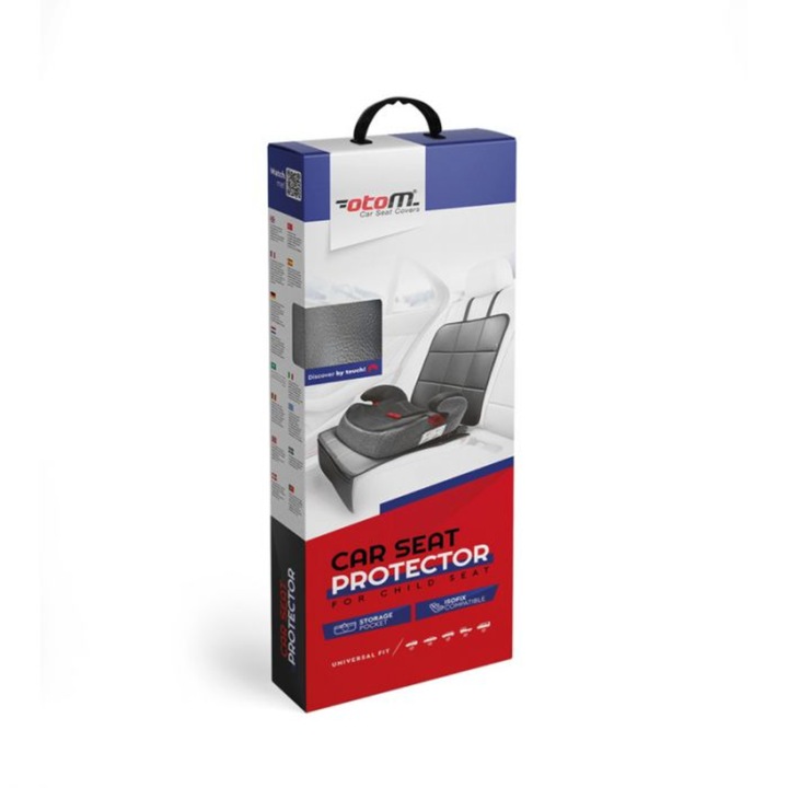 Husa de protecție scaun auto copii, Otom, piele ecologică, ușor de curățat, universală