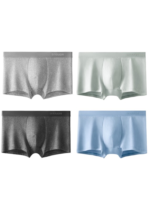 Set lenjerie intima barbati, boxeri scurti, antibacterieni, multicolor, bumbac cu fibra lunga