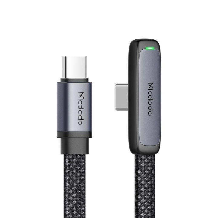 Cablu de date/incarcare Data Cable (CA 3360) USB C to USB C, 90 Degree Design, 65W, LED Indicator, 1.2m Negru