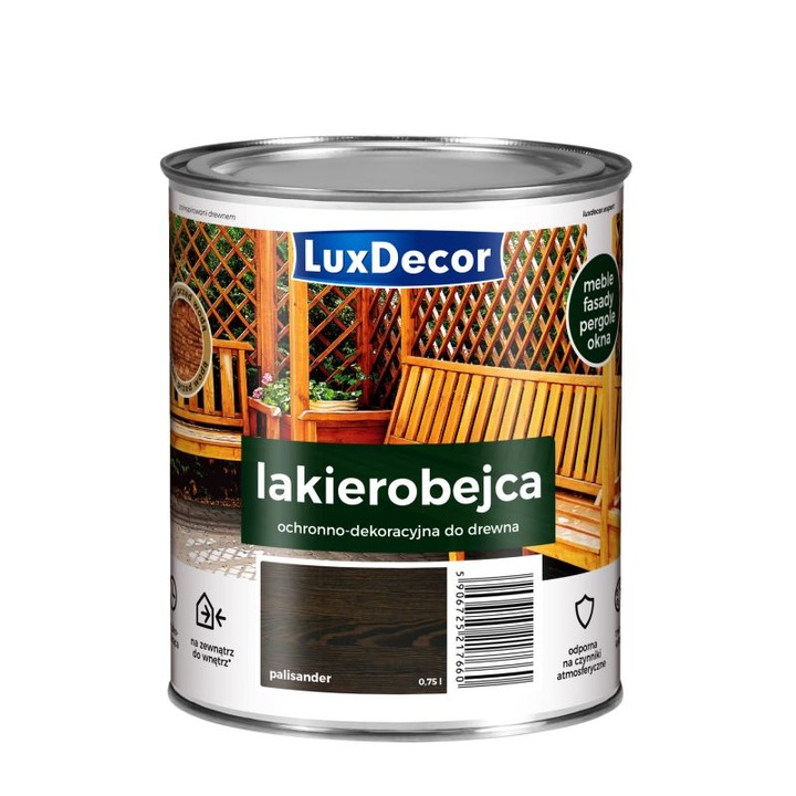Lac, LuxDecor, stejar deschis, 0.75 l, pentru interior si exterior, protectie UV, rezistent la umiditate