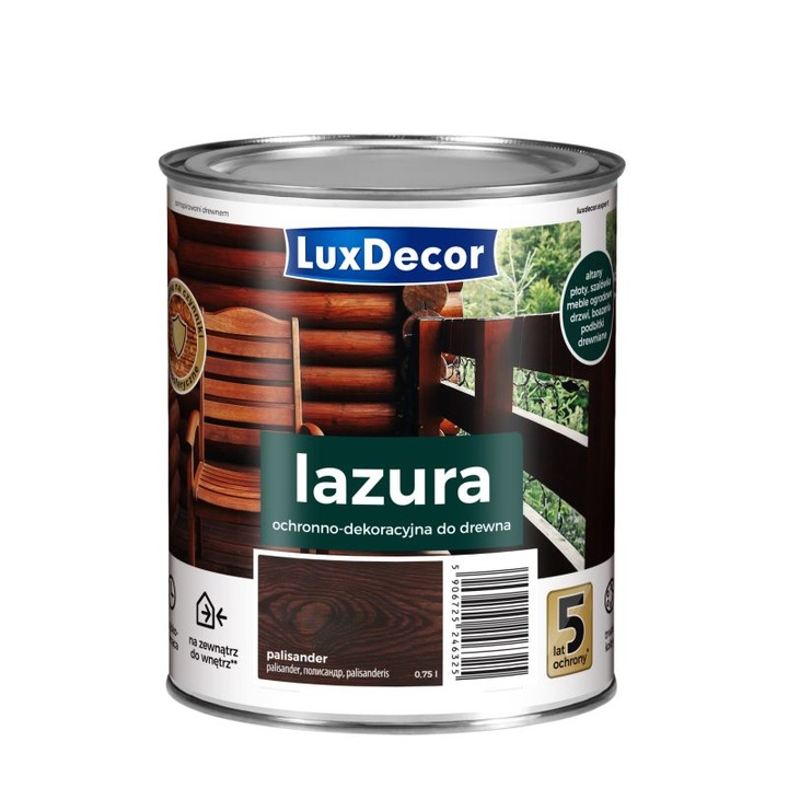 Lac, Luxdecor, nuc inchis, 0.75 l, rezistent la apa si UV, pentru interior si exterior
