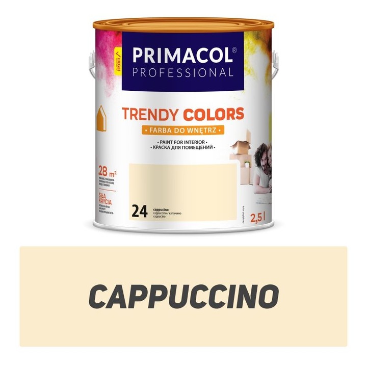 Vopsea acrilica, Primacol, culoare cappuccino, 2.5 l