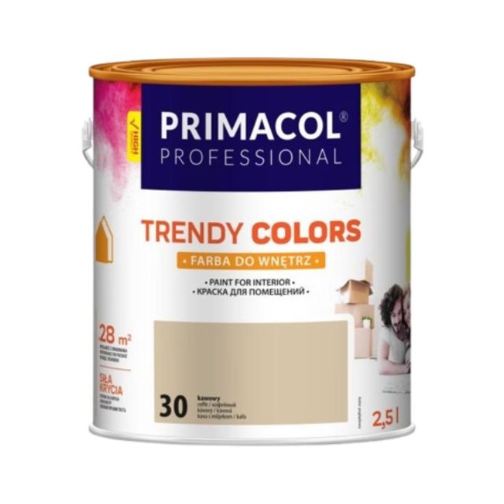Vopsea acrilica Primacol, Trendy colors, cafea, 2.5l