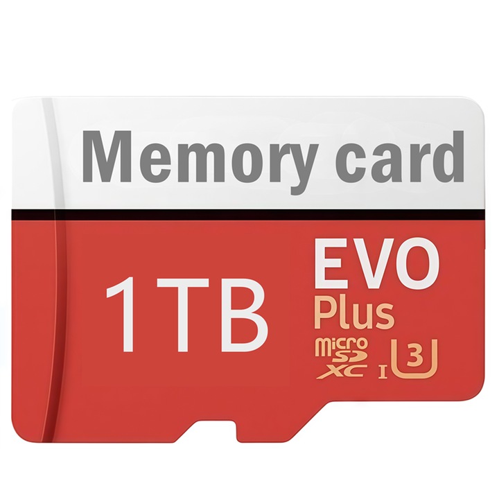 Card de memorie microSDXC UHS-I de 1TB cu adaptor - Pana la 100MB/s, C10, U3, Full HD, Card MicroSD pentru tableta, telefon mobil, camera foto, sistem audio auto, consola de jocuri, camera de bord si drona,