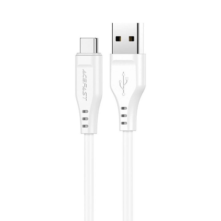 Cablu de Alimentare USB to Type-C, 60W, 3A, Fast Charging, 1.2m - Acefast (C3-03) - White
